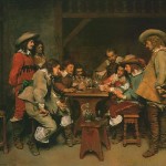 Men in 16th century garb playing at cards